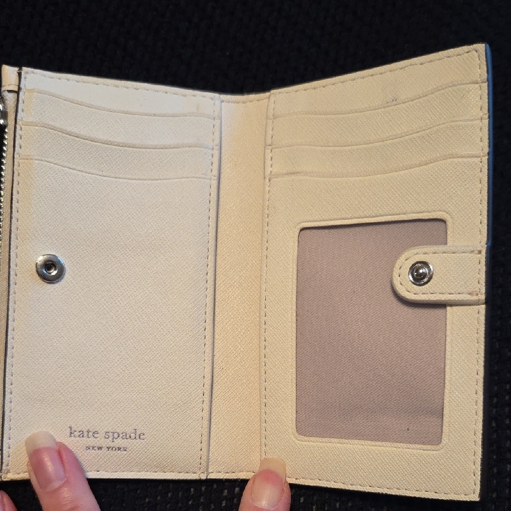 Kate Spade Cream and Silver Slim Wallet with Cloud Pattern - Picture 5 of 7